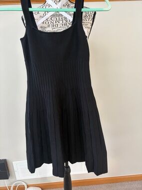 Staud Black Pleated Knit Dress - Women